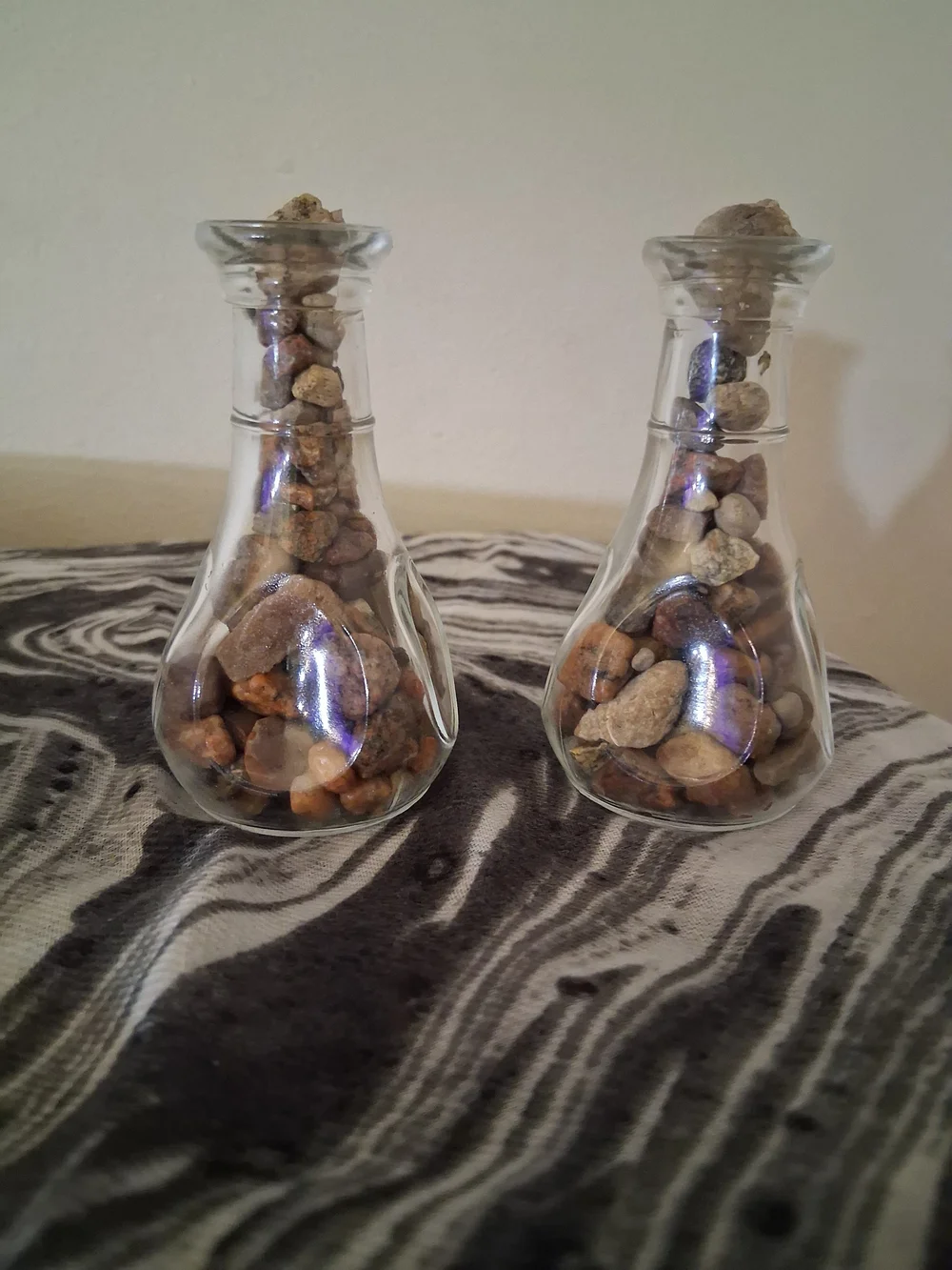 Clear Glass Pebble Vases — Brown Pebble Fill